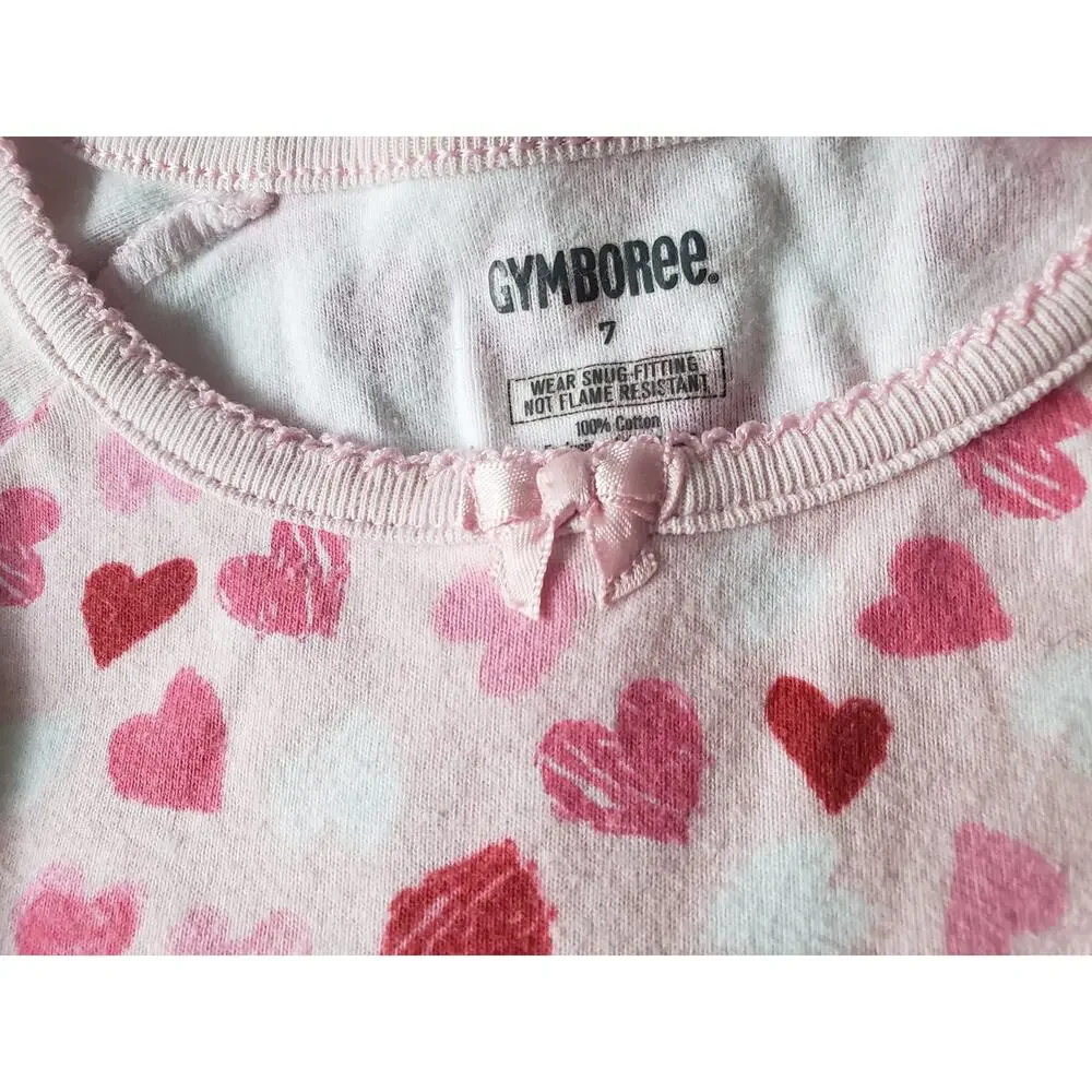 Gymboree 7 Hearts Pajamas Girls PJ